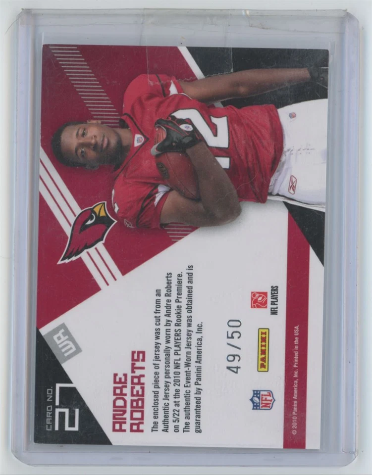2010 Panini Epix Rookie Campaign Andre Roberts Rookie .  49/50 Arizona Cardinals - Image 2 of 2