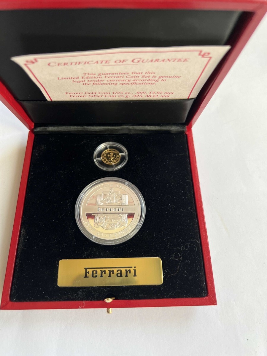 Ferrari フェラーリ【希少】Con-001コンゴ民主共和国 10フラン銀貨 Congo Republic Ferrari Coin Set Silver & Gold 10 & 20 Francs 2004