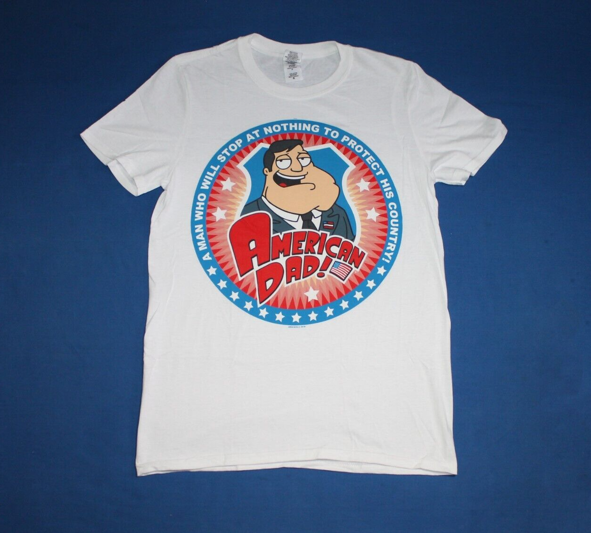2010 American Dad Shirt Cartoon Animated Sitcom White Men's Tee