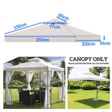 Cubierta superior para gazebo de jardín 2,5 x 2,5 m toldo repuesto pabellón techo cubierta de dos niveles