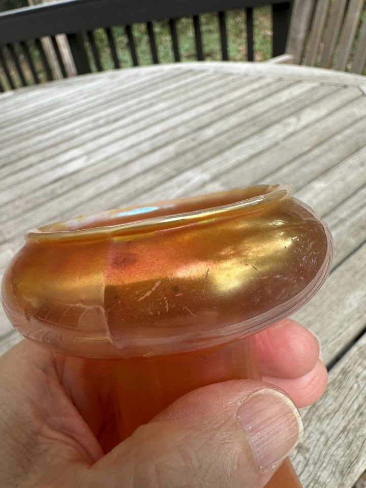 Antique Dugan Art Glass Peach Opalescent Twisted Hyacinth Vase eBay