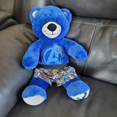 Build A Bear Marvel Captain America shorts underwear 16'' Blue Plush Tags BAB 