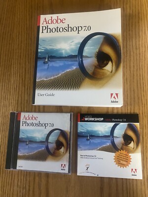 Adobe Photoshop 7 UPGRADE for Windows w/serial no., manual instr