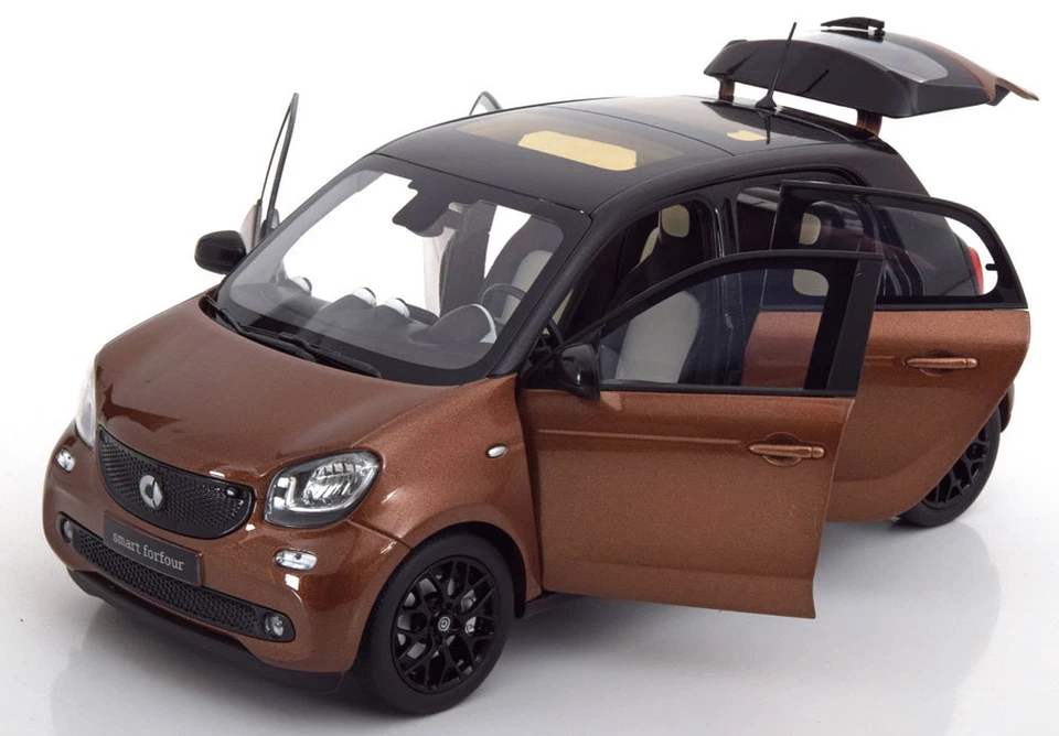 Smart Forfour 2014 Metal Marrone Norev B66960299 1/18 Mercedes Marrone W453 Benz - Immagine 4 di 4