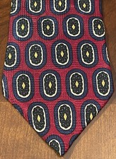 Mark Alexander Red Blue 100% Silk Men’s Neck Tie Made In USA