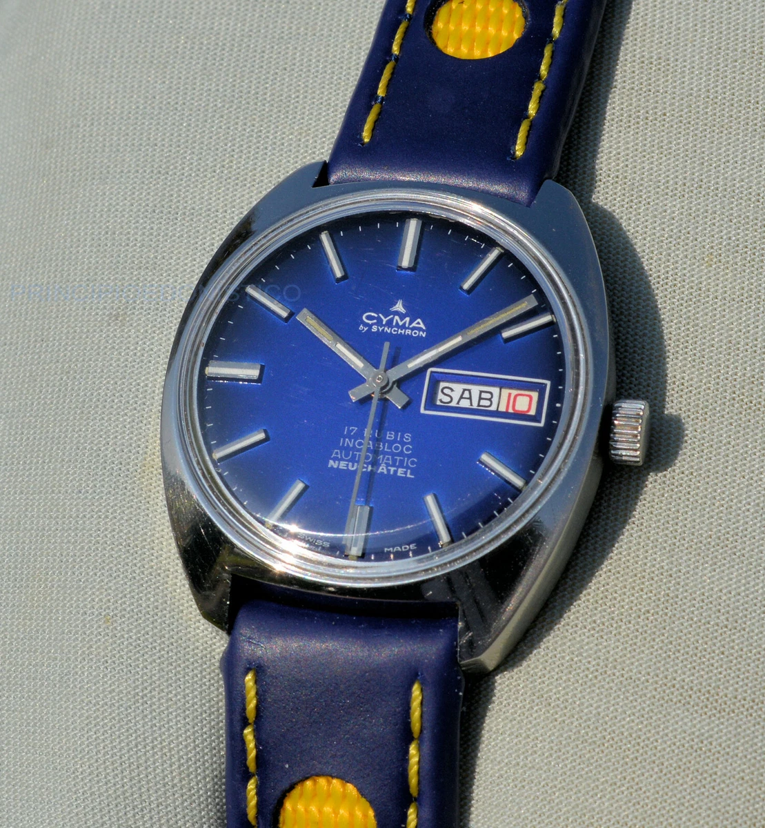 Very Rare Watch Cyma Neuchatel Period Steel Marked Railway Of State