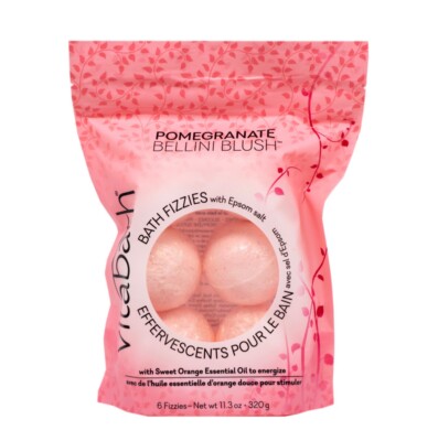 Vitabath Pomegranate Bellini Blush bath fizzies 9 bath bombs, new in wrappers