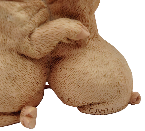 Pigs in LOVE Hugs and Kisses Castagna Italy Small Sculpted Resin Piglet Figurine - Picture 12 of 23