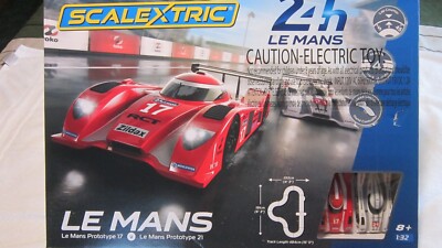 SCALEXTRIC 24 HOUR LEMANS 1/32 SLOT CAR RACING SET #C1368-T