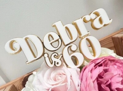 SPARKLE ON TOP Personalise Birthday Double Layer Cake topper NAME & NUMBER Acrylic Decor D2