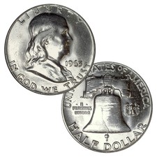 90% Silver Franklin Half Dollar Brilliant Uncirculated Random Date
