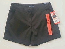 Nautica Womens Cotton Twill Shorts Size 8 Black 5 Inch Inseam Mid Rise NWT