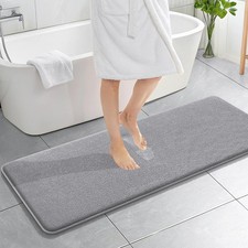 OLANLY Thick Memory Foam Bath Mat Rug 59x20, Extra Soft Absorbent Bathroom Ru...