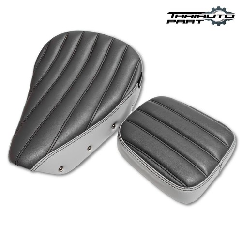 SET PILLION RIDER SEAT SORT GREY LEATHER CUSTOM FOR HONDA C125 SUPER CUB 18-23 - Picture 2 of 9