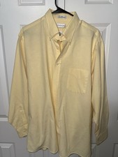 Van Heusen Yellow Wrinkle Free Dress Shirt 18 34/35