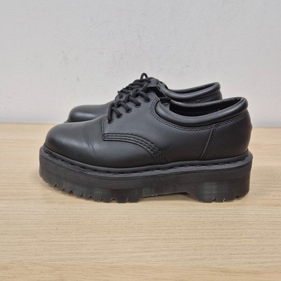 Dr. Martens 8053 Schuhe vegan schwarz Kunstledersohle vier Plateau Schnalle UK 6,5