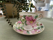 Vintage Tuscan Pink Dogwood Fine English Bone China Tea Cup & Saucer ~ England