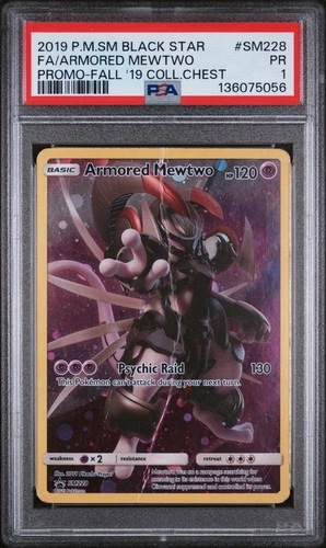 Armored Mewtwo #SM228 Black Star Promo 2019 Pokemon Sun & Moon PSA 1 LOW POP
