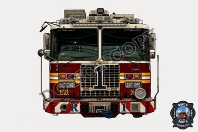 FDNY Decal Rescue 1 Ferrara New York City Fire Cartoon Apparatus Sticker