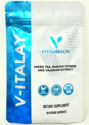 Vital Health V-ITALAY 60 Capsules w/ Green Tea, Passion Flower 