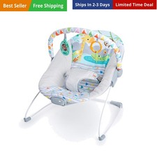 Baby Bouncer Soothing Vibrations Infant Seat - Removable -Toy Bar, Nonslip Fe...