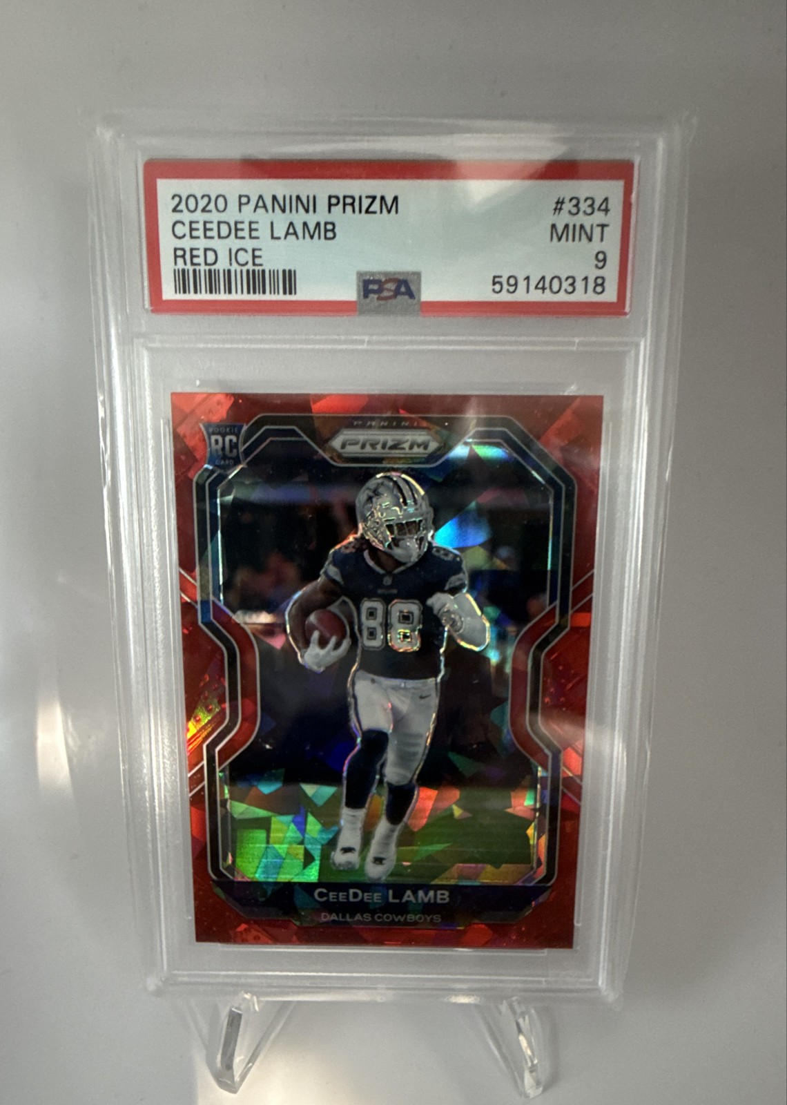 2020 Panini Prizm - Rookie CeeDee Lamb #334 Red Ice Prizm (RC)