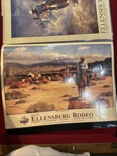 Ellensburg Washington Rodeo  Western Art Show Auction 1990 Poster 17x23 Signed