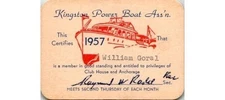 1957 Kingston Boat Club Member Card Signed Ephemera NY Hudson River Item