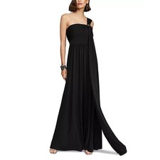 Halston Adena Black Matte Jersey Dress Women's Size 8 10112975