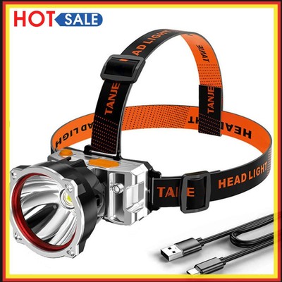LED Headlamp Sensor Headlight Flashlight Rechargeable Outdoor COB Work Lamps