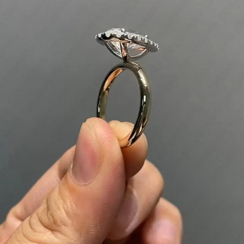 2.25Ct Pear Cut Diamond Engagement Ring in Solid 14K White Gold IGI Lab Grown - Picture 7 of 14