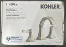 Kohler Riverly 8  Widespread Bathroom Sink Faucet W/Clicker Drain-Brushed Nickel