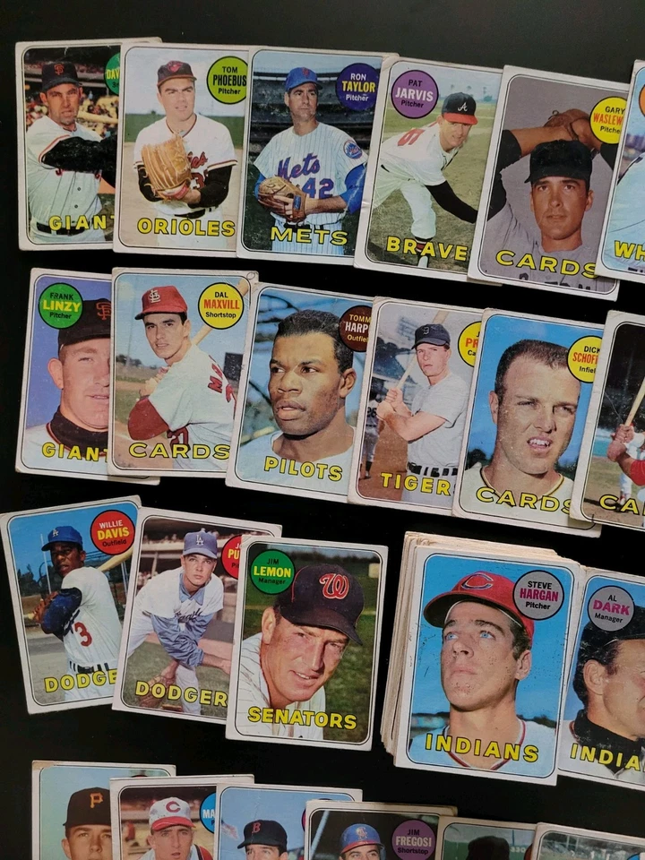 Lote de béisbol 1969 Topps - 80 tarjetas - Jim Lemon | Al Dark | ¡Más! Foto 4 de 4