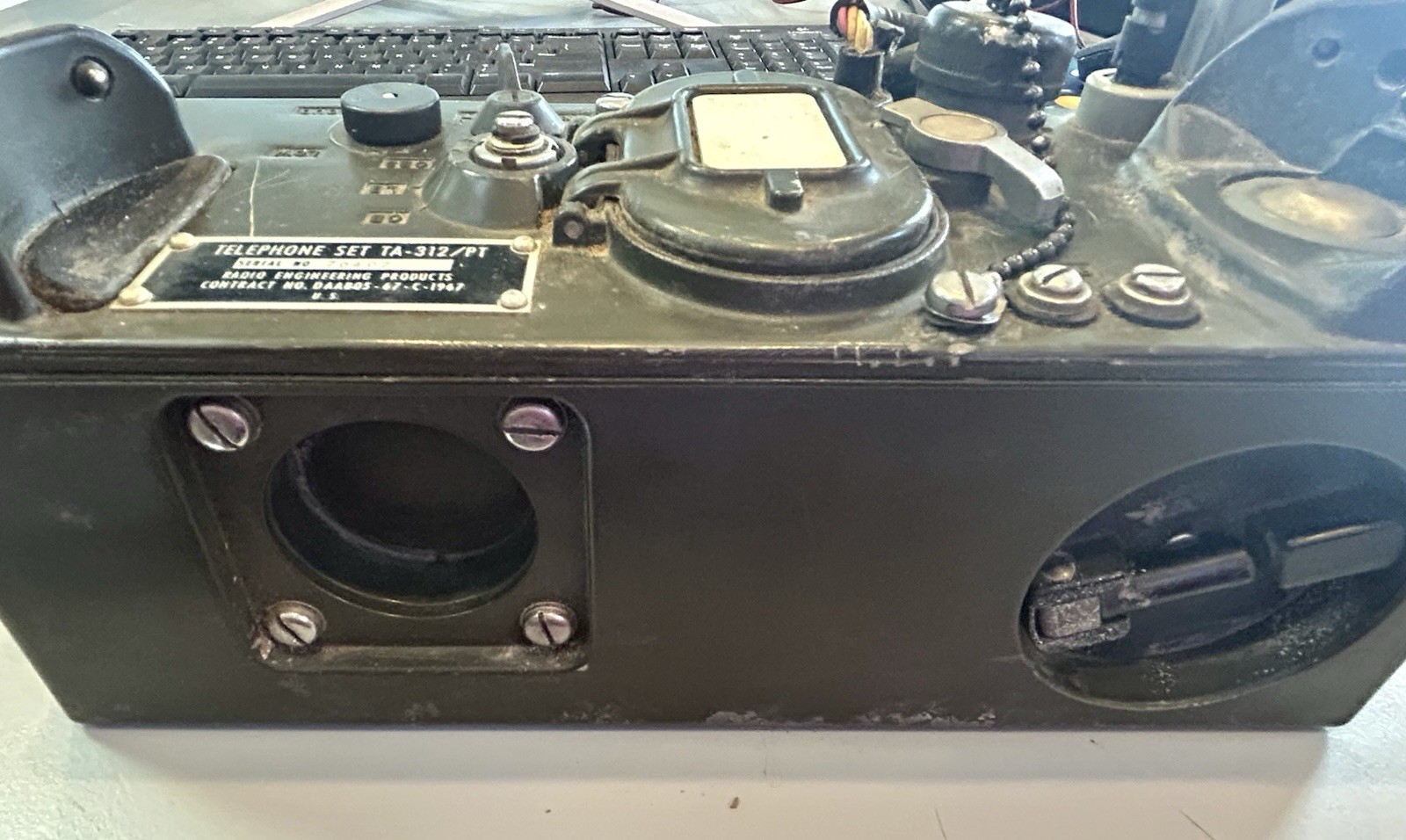 Vintage US Army Field Telephone Set TA-312/PT Military Radio