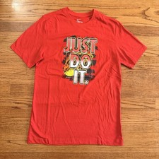 Nike Dri-Fit Just Do It T-shirt Medium Red Color Fade Front Graphic