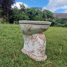 Vintage Sanitas Wash Down Closet Basin Floral  Victorian Style Toilet