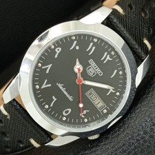 JAPAN VINTAGE REFURBISHED SEIKO 5 AUTOMATIC MENS BLACK DIAL WATCH a446640-1