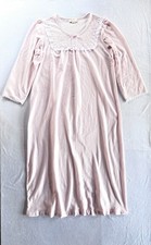 Barbizon Nightgown Pajama Medium / Large Chemise Cotton Pink Ribbon Lace Vintage