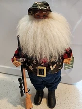 Santa's Workshop Hunter Santa Figure Camo Buffalo Check