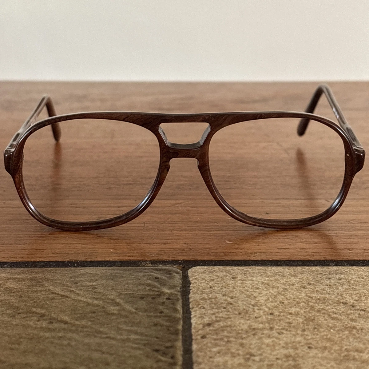 Vintage 1970s Brown Tortoiseshell Eyeglasses Frames, Unisex, Deadstock/Unworn Classic Brown Tortoise Half Frame Vintage Sunglass with  main image 4