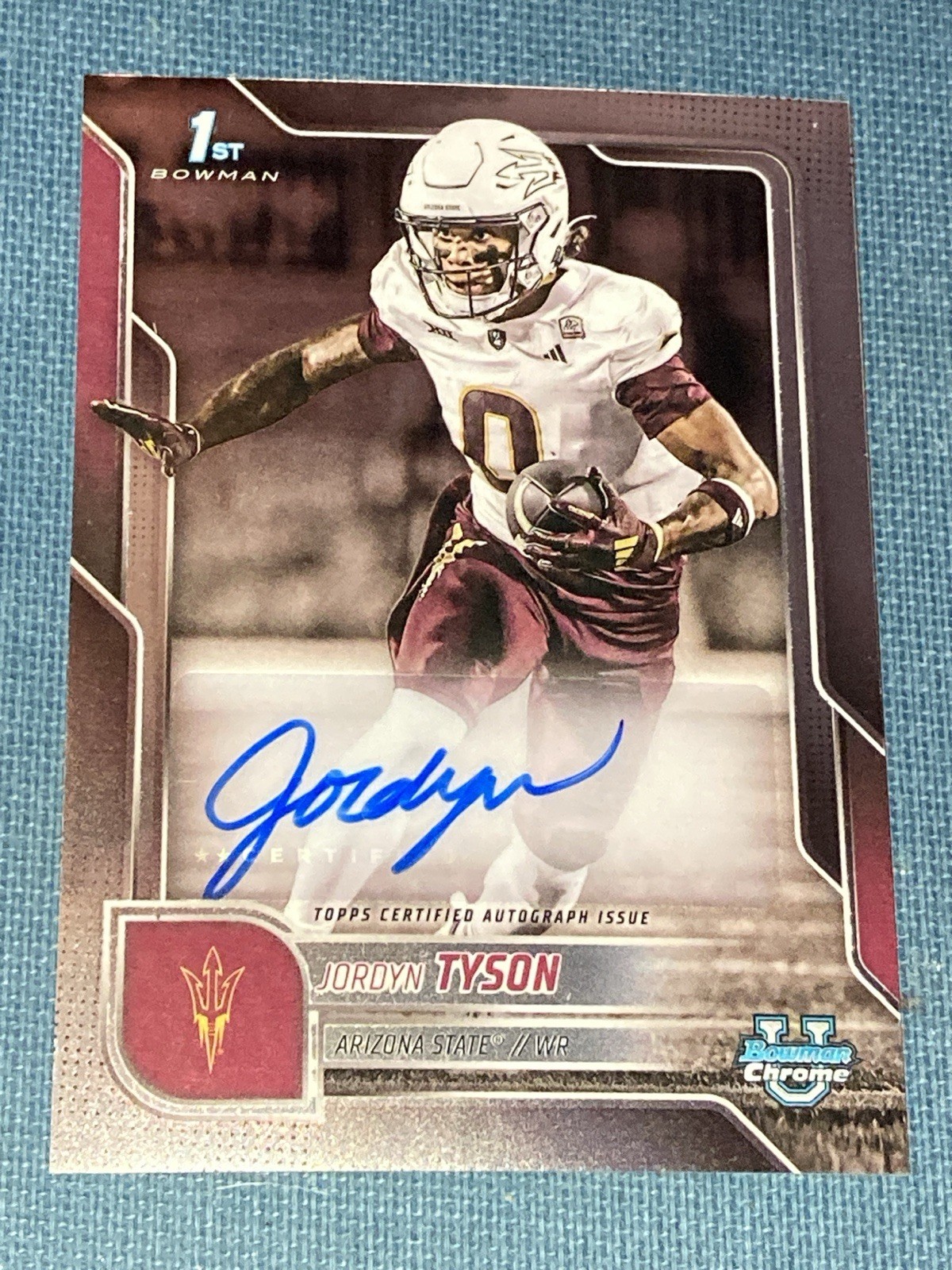 E1102 2025 Bowman University 1st JORDYN TYSON Chrome AUTO First Autograph ASU