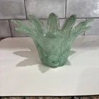 Vintage Murano Art Glass Green Vase/ Candle Holder/ Candy Bowl Vietri