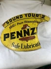 Vintage 1960’s Pennzoil “Sound your Z” double-sided metal sign