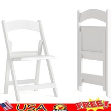 Set of 2 Folding Chairs Lightweight Durable Vinyl Portable Indoor Outdoor New