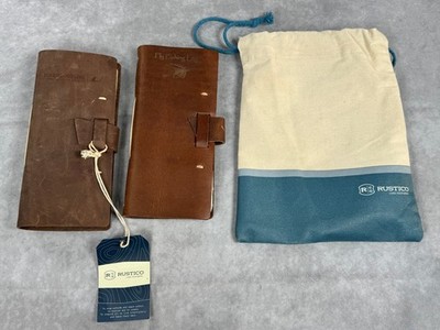Rustico Leather Fly Fishing Log Journal Lot of 2 Handmade USA 1 New w/ Tag