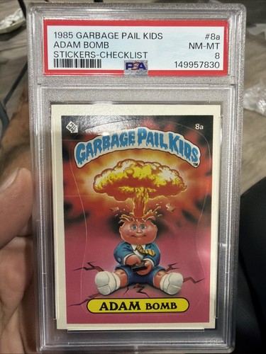 1985 Garbage Pail Kids Adam Bomb PSA 8 NM-MT Checklist Matte GPK OS1 #8a