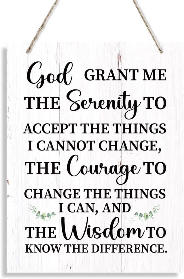 Rustic Serenity Prayer Wall Art - Inspirational Wooden Sign for Home Office - Image 2 of 4