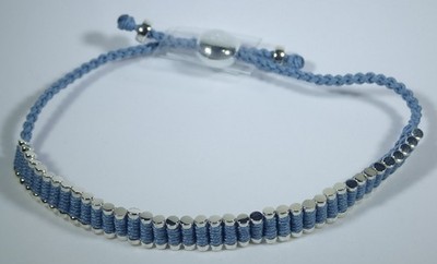 LINKS OF LONDON STERLING SILVER MINI FRIENDSHIP BRACELET w/ DEEPSKY BLUE CORD