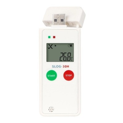Small Humidity Temperature Trackings Device Hearable Visual Alerts 30H Data