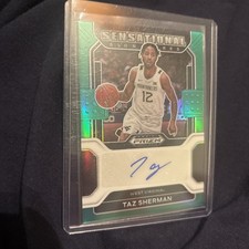 2022-23 Panini Prizm Draft Sensational Signatures Green Prizm Auto Taz Sherman